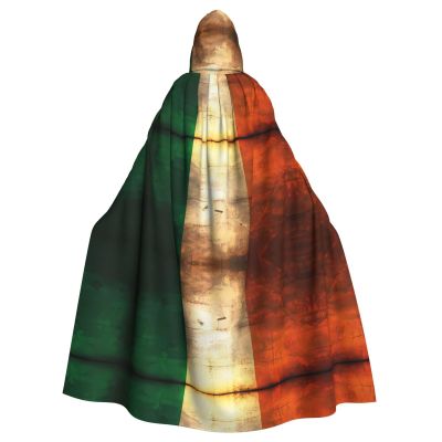 SamLng Irish Flag Hooded Cloak - A versatile Role Play Costume Cape Robe - Perfect for Halloween, Easter, Carnival, Christmas