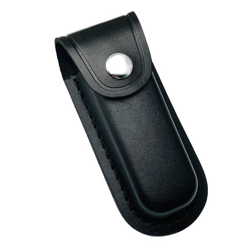 1PC Knife Sheath, Leather Knife Case with Snap Closure and Belt Loop for Outdoor Climbing, Camping(Black,Small)