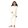 Cuddl Duds Girls Cold Weather Fleece-Lined Thermal Underwear 2-Piece Set - Kids Long Sleeve Top and Leggings Long Johns - Off White - X-Small view 1