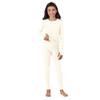 Cuddl Duds Girls Cold Weather Fleece-Lined Thermal Underwear 2-Piece Set - Kids Long Sleeve Top and Leggings Long Johns - Off White - X-Small view 2