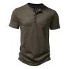 Summer Men's T-Shirt, Classic Fit Short Sleeve Shirt, Casual Breathable Button Down Shirts, Outdoor Sports Tee Tops (US, Alpha, XX-Large, Regular, Regular, Amry Green) view 1