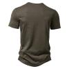 Summer Men's T-Shirt, Classic Fit Short Sleeve Shirt, Casual Breathable Button Down Shirts, Outdoor Sports Tee Tops (US, Alpha, XX-Large, Regular, Regular, Amry Green) view 3
