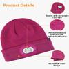 BERGWEISER LED Beanie with Light, 3 Adjustable Modes Headlamp Beanie Hat, Removable Rechargeable USB with Night Strobing for Outdoor, Fushia Reflex Hat for Kids view 2