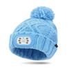 BERGWEISER LED Beanie with Light, 3 Adjustable Modes Headlamp Beanie Hat, Removable Rechargeable USB with Night Strobing for Outdoor Running, Camping, Hiking, Fishing, for Kids Lt.Blue Cable