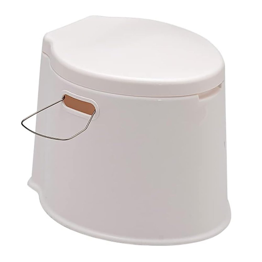 CHANGLKJ Lightweight Portable Toilet, Outdoor Camping Loo with Removable Inner Bucket and Toilet Paper Hook, 35cm Height and 100kg Load, Durable ABS Plastic Material, for Picnic, Fishing, Boating