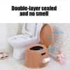 CHANGLKJ Lightweight Portable Toilet, Outdoor Camping Loo with Removable Inner Bucket and Toilet Paper Hook, 35cm Height and 100kg Load, Durable ABS Plastic Material, for Picnic, Fishing, Boating view 2