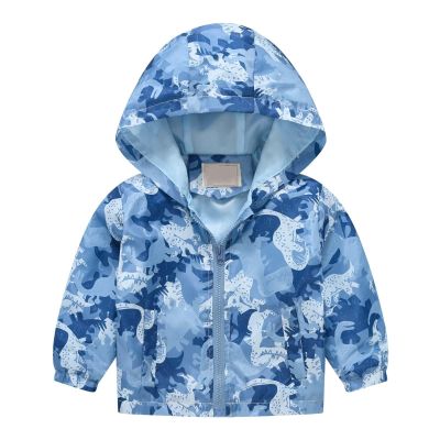 Toddler Boys Raincoat Waterproof Lightweight Kids Rain Poncho Jacket Windbreaker Outwear (Light Blue, 18-24 Months)