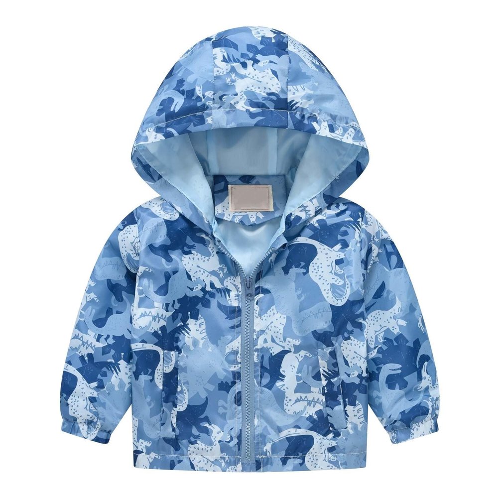 Toddler Boys Raincoat Waterproof Lightweight Kids Rain Poncho Jacket Windbreaker Outwear (Light Blue, 18-24 Months)