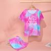 ICOSY Girls Pajamas Set for Kids Pajamas 2 PCS Short Sleeve Top and Shorts Pants for Toddler Girls Clothes Size 8-14 view 3