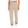 Joggers for Women Casual Baggy Fleece Sweatpants High Waisted Jogger Pants with Pockets Drawstring Cinch Bottom Sweatpants Plus Size Cotton Joggers Running Workout Pant Jogger Pants for Women A-Beige view 2