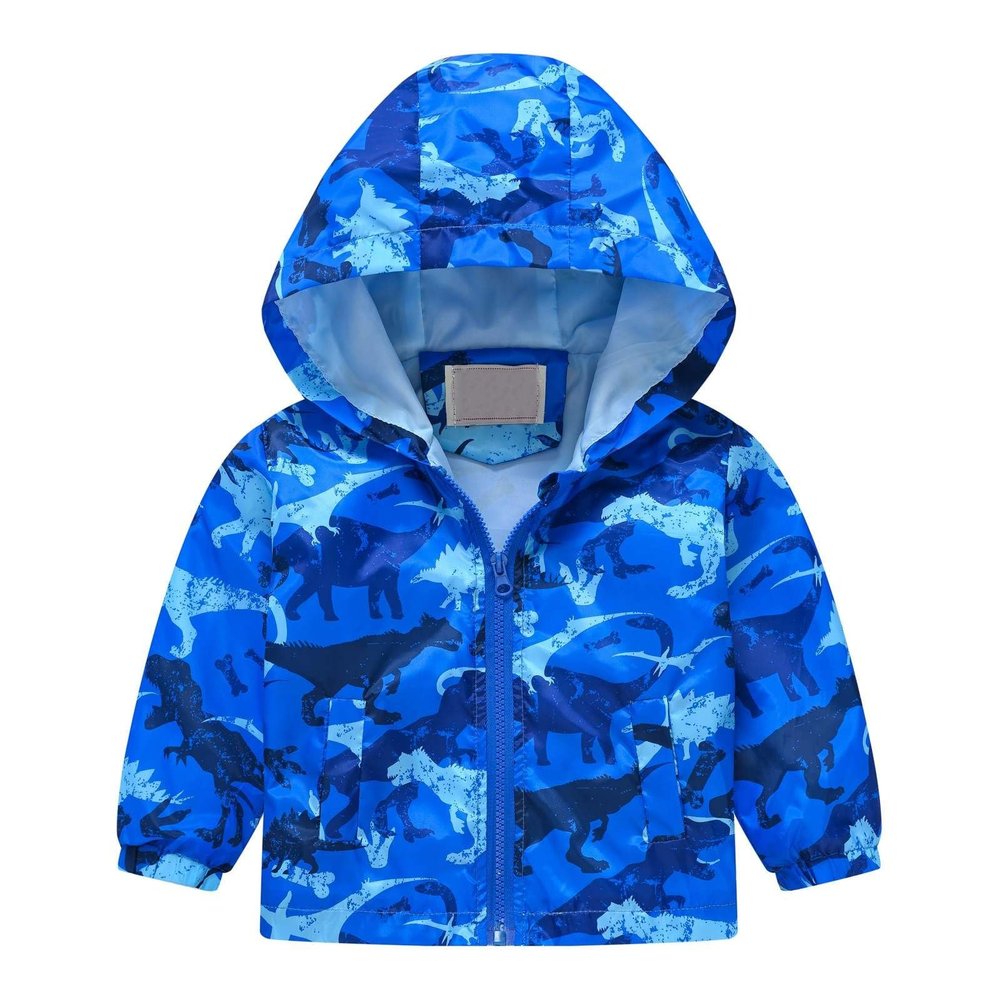 Toddler Boys Raincoat Waterproof Lightweight Kids Rain Poncho Jacket Windbreaker Outwear Coat for (Blue, 18-24 Months)