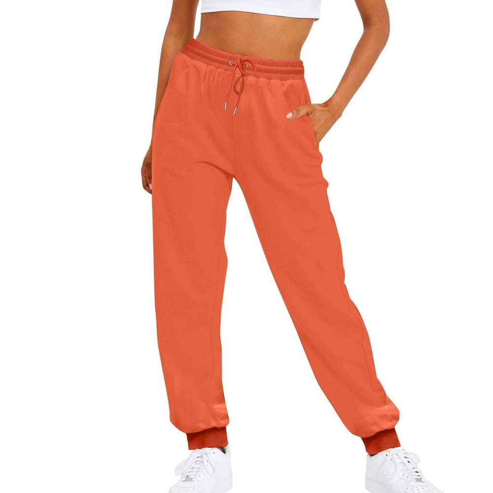Joggers for Women Casual Baggy Fleece Sweatpants High Waisted Jogger Pants with Pockets Drawstring Cinch Bottom Sweatpants Plus Size Cotton Joggers Running Workout Pant Womens Jogging Pants