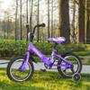 SUNCROWN Kids Bike, 14 16 18 Inch Children Bicycle, Foldable Toddler Bike for Boys & Girls Age 3-10 Years with Flash Lighting Training Wheel and Coaster Brakes, Beginners Learning Bicycle, 14" Purple view 2