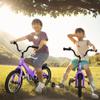 SUNCROWN Kids Bike, 14 16 18 Inch Children Bicycle, Foldable Toddler Bike for Boys & Girls Age 3-10 Years with Flash Lighting Training Wheel and Coaster Brakes, Beginners Learning Bicycle, 14" Purple view 4