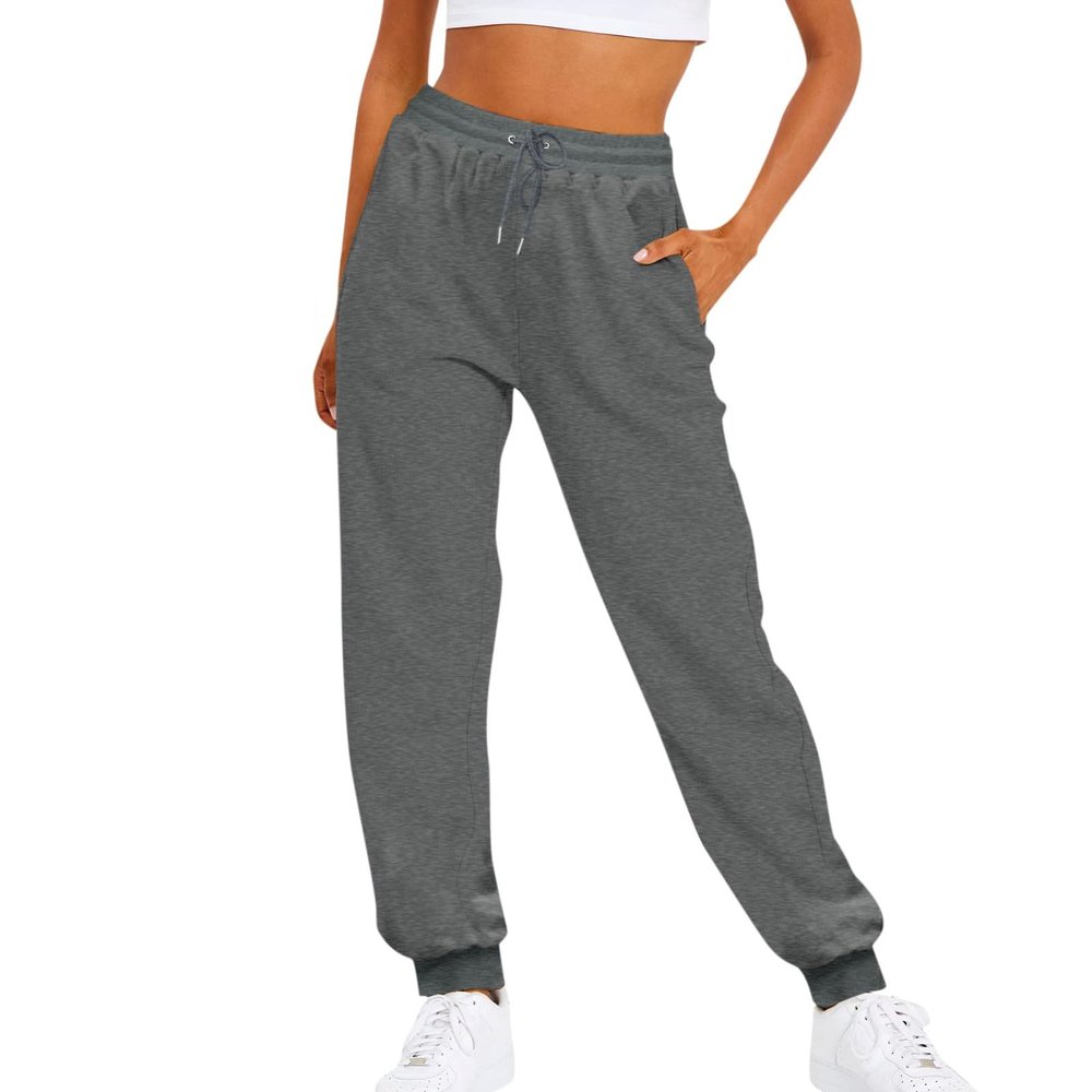 Joggers for Women Casual Baggy Fleece Sweatpants High Waisted Jogger Pants with Pockets Drawstring Cinch Bottom Sweatpant Plus Size Cotton Joggers Running Workout Pants Baggy Sweatpants for Women