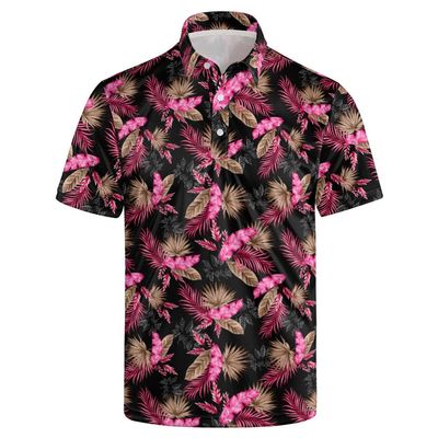 Collemet Mens Golf Shirt Short Sleeve Watercolor Leaves Casual and Comfortable Performance Clothes for Everyday Wear L