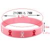 QRH Breast Cancer Awareness Silicone Bracelets Pink Ribbon Rubber Bracelet Wristbands Hope Faith Strength Courage Cancer Survive Comfort Recovery Encouragement Gifts Party Supplies- 4PCS view 4