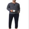 Yukiuiny Mens Pyjama Loungewear Sets Comfy Lounge Nightwear Long Sleeve Cotton Pocket Tops Plaid Pants view 1