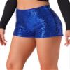 Allegra K Sequin Shorts for Women High Waist Party Night Out Concert Outfit Sparkly Mini Shorts Medium Blue view 1