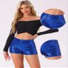 Allegra K Sequin Shorts for Women High Waist Party Night Out Concert Outfit Sparkly Mini Shorts Medium Blue view 3
