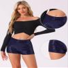Allegra K Sequin Shorts for Women High Waist Party Night Out Concert Outfit Sparkly Mini Shorts X-Small Dark Blue view 4