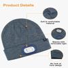 BERGWEISER LED Beanie with Light, 3 Adjustable Modes Headlamp Beanie Hat, Removable Rechargeable USB with Night Strobing for Outdoor, Blue Heather Hat for Men Women view 2