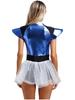 Freebily Alien Costume for Women Space Fighter Outfit Astronaut Bodysuit Leotard Tutu Dress Silver 4X-Large view 2
