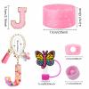 AiScrofa Stanley Cup Accessories Set of 6 PCS, Pink Glitter Letter Theme with Keychain, Butterfly Straw Topper, Silicone Boot, Patch & Cup Decor Kit,Water Bottle Carrier Set (Tumbler Not Included) view 3