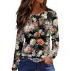 Going Out Outfits for Women Long New Years Novelty Shirt Women's Long Sleeve Park Cosy Slim Fits Tops for Black XXL view 1