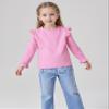 LYSMuch 1-7T Toddler Baby Girls Blouse Long Sleeve Ruffle Shirt Solid Top Clothes (3-4 Years,Pink) view 2