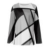 V Neck Tops for Women Basic Long Sleeve Homewear Tunic Hems New Years Comfort Slim Fit Tees for Ladies Thin Grey 3XL view 3