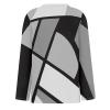 V Neck Tops for Women Basic Long Sleeve Homewear Tunic Hems New Years Comfort Slim Fit Tees for Ladies Thin Grey 3XL view 4
