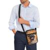 TSOVTHRID Cute Brown Pug Dog Nut Pattern Messenger Bag, Portable Crossbody Shoulder Bag Travel Waist Pouch Cross-Body Bag Satchel Bags Smart Phone Case Purse with Adjustable Shoulder Strap view 3