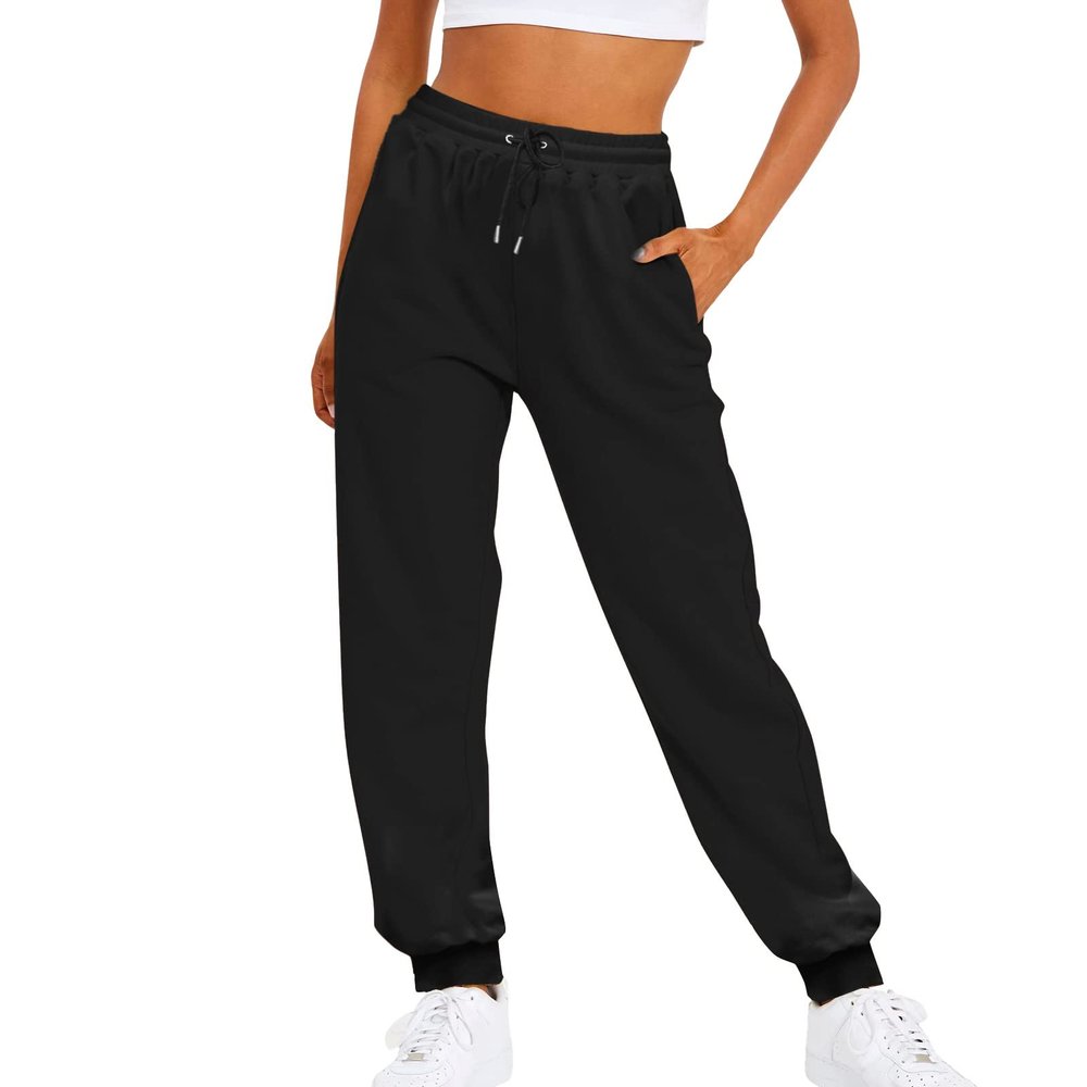 Joggers for Women Casual Baggy Fleece Sweatpants High Waisted Jogger Pants with Pockets Drawstring Cinch Bottom Sweatpants Plus Size Cotton Joggers Running Workout Athletic Pant Fall Sweat Pants