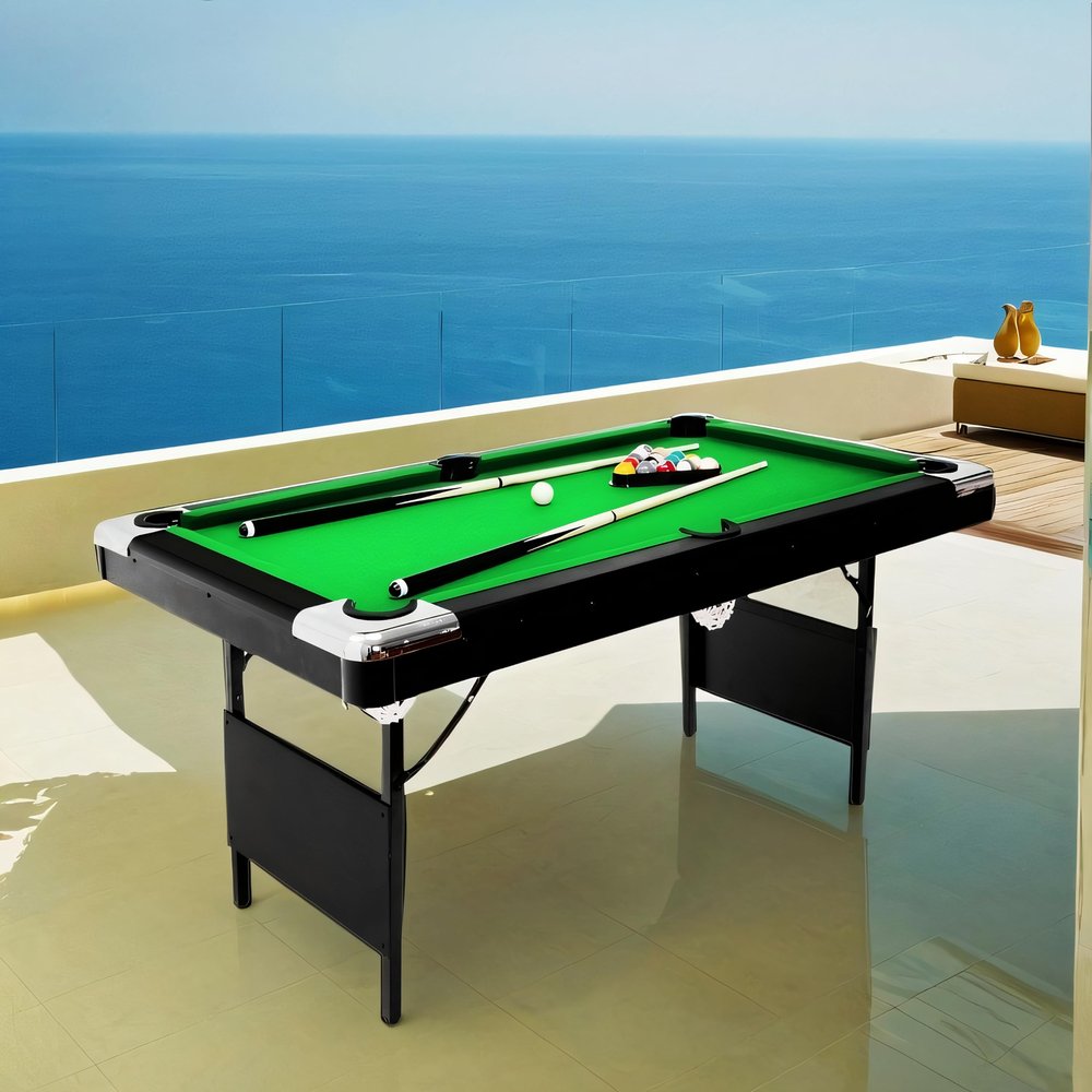 6.3FT Billiard Pool Table for Kids and Family, Green,6.3FT Billiard Table, 6.3FT Game Table,Billiards, Pool Table, Children's Billiard Table, Children's Pool Table,Family Game Table, Table Pool