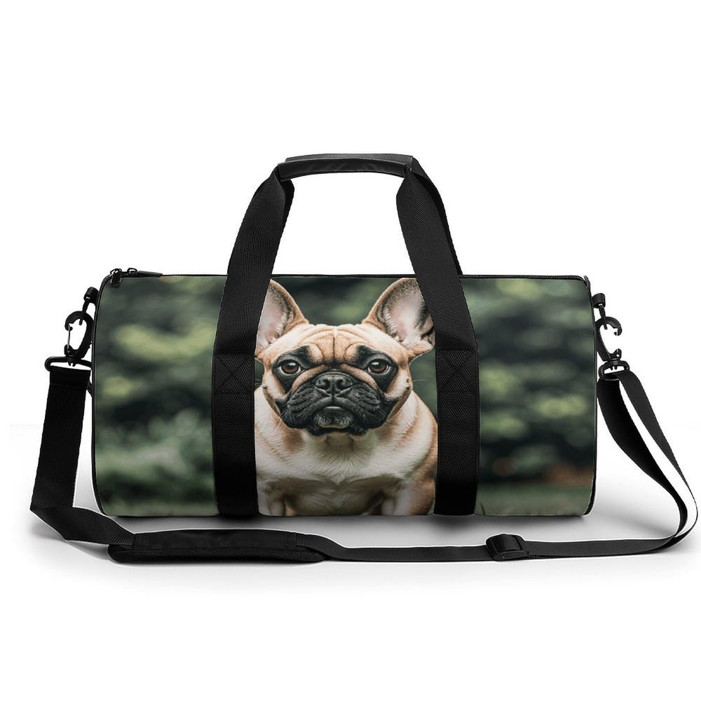 Gym Bags Small Long Ears French Bulldog Duffel Bag Overnight Bag with Shoe Compartment Carryon Bag for Men Women