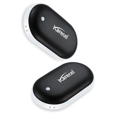 Karecel Rechargeable Hand Warmers 2 Pack, 10,400mAh Double Sided Heat Electric Hand Warmers, Portable Pocket Heated Camping Handwarmers, 4-inch Full-Surface Heat & Quick Charge, Men Tech Gifts
