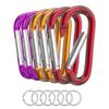 6 PCS Carabiner Keychain Clip -3" Aluminum Carabiner D Ring, Caribeener Clips, Spring Snap Hook for Keychain Clip (Gold+red+Purple)