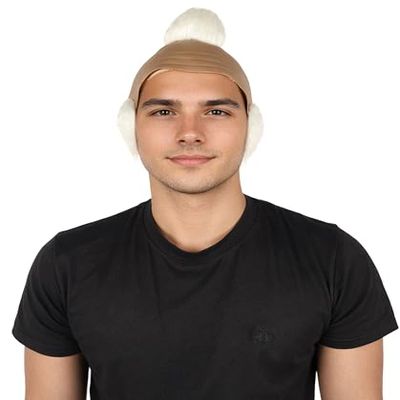 BC GOODS BY Mens Guy Mohawk Wig  Edgy, and Comfortable Design  Adult Flame-Retardant Synthetic Fiber Wig for Halloween Cosplay, and Themed Parties - White