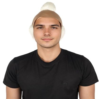 BC GOODS BY Mens Guy Mohawk Wig  Edgy, and Comfortable Design  Adult Flame-Retardant Synthetic Fiber Wig for Halloween Cosplay, and Themed Parties - White