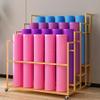 Yoga Mat Holder Basket, Large Yoga Mat Storage Cart with Wheels, Yoga Mat Rack Foam Rollers Organizer, Commercial Rack for Yoga Mat Foam Roller Storage for Gym/Yoga Studio Hold 30 Exercise Mats(Black, view 4