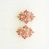 Faship Gorgeous Coral Rhinestone Crystal Clip Ons Earrings - Coral/Gold plated view 2