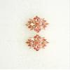 Faship Gorgeous Coral Rhinestone Crystal Clip Ons Earrings - Coral/Gold plated view 3