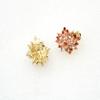 Faship Gorgeous Coral Rhinestone Crystal Clip Ons Earrings - Coral/Gold plated view 4