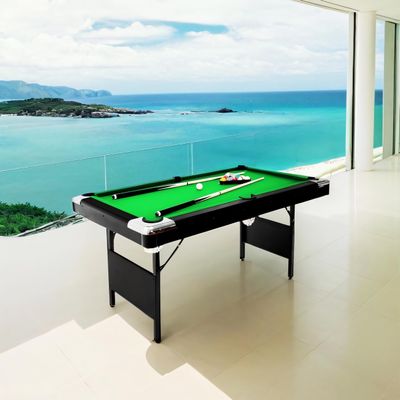 6.3FT Billiard Table, Green Felt Top, Black Frame, Family Game Set with Cues and Balls, Indoor Game, Home Used Pool Table, Ball Game, Family Game,Children's Pool Table, Family Game Table
