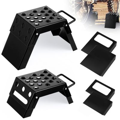 DaisyInner 2 Pcs Adjustable Moto Starting Block Footrest Dirt Bike, Black