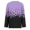 2024 Womens Shirts Thanksgiving Day Novelty Long Sleeve T-Shirts for Women Club Oversized Cotton Geometric Tunic Purple view 4