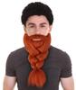 BC GOODS BY Mens Giant Ginger Red Braided Beard and Mustache Set view 1