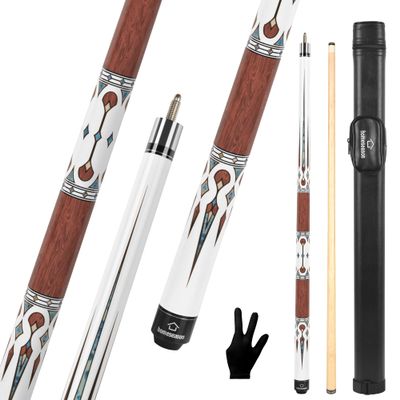 HomeSeason Pool Cue Stick 57" Billiard Cue Sticks Professional Low Deflection Pool Sticks Maple Wood Pool Sticks with Leather Bag 3/8 * 8 Pin Joint and 13mm Tip