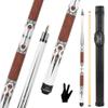 HomeSeason Pool Cue Stick 57" Billiard Cue Sticks Professional Low Deflection Pool Sticks Maple Wood Pool Sticks with Leather Bag 3/8 * 8 Pin Joint and 13mm Tip view 1